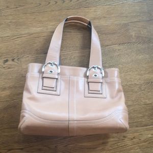 EUC tan leather coach satchel